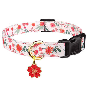 Andere Haustier halsbänder Anpassbares hand gefertigtes verstellbares Hunde halsband aus Baumwolle mit einzigartigem süßem Muster und Anhänger - Product Image 1
