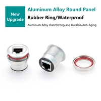 Adaptateur de montage sur panneau rond Cat6 RJ45 femelle vers femelle, prise en aluminium pour châssis d'équipement industriel