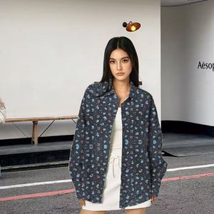 Hợp Thời Trang Dệt Bông <span class=keywords><strong>Twill</strong></span> Denim Vải Sợi Nhuộm Màu Xanh Cho Cô Gái Áo Khoác Áo Sơ Mi Jeans Sợi Ngang Dệt Kim In Quần Áo - Product Image 6