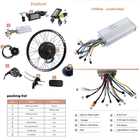 Kit de conversion de vélo électrique en stock, prix usine, avec moteur brushless 48V 52V 700C 20-29 pouces 1500W 2000W 3000W et écran LCD pour vélo DIY