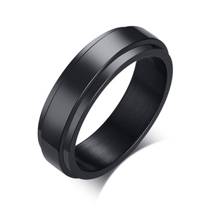 2026 Simple Design Relief Anti-Anxiety Hand Jewelry Popular Stainless Steel Couple <b>Ring</b> Rotating Smooth Fashion <b>Rings</b> - Product Image 3