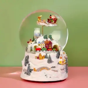 Sfera di neve all'ingrosso su misura globo d'acqua design carino natale Babbo Natale globo di neve