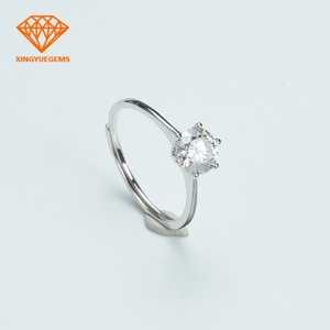 Bague en moissanite de forme ronde de 1 carat en argent sterling 925 de Xingyue Jewelry, taille ouverte, pour les jeunes - Product Image 3