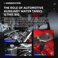 Nouveau Réservoir de récupération des gaz de déchets du moteur de voiture universel en alliage d'aluminium carré, 1L/2L, avec jauge de niveau de liquide visuelle