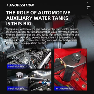 Square Aluminum Oil Catch Pot 1L 2L Universal <b>Car</b> Engine Waste Gas Recovery Tank Visual Liquid Level Modified Oil Storage Can - Product Image 5