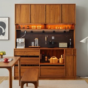 Cherry Wood <b>Sideboard</b> Living Room Cabinet Multifunction <b>Storage</b> Coffee Machine Unit - Product Image 2