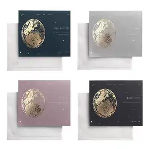 Plain 7 Inch Greeting Cards With Book Video Brochure Red Envelope Eid Mubarak 3D Pop Up Moon Greeting Cards