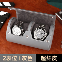 Boîte de rouleau de montre de couple en cuir de luxe de qualité supérieure mallette de rangement de voyage à 2 emplacements marron logo personnalisé pour hommes fabricant haut de gamme en relief