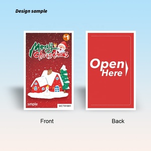 Billets de loterie à découpes personnalisées sur le thème de Noël, à ouverture facile, avec 1 fenêtre et languette à tirer - Product Image 3