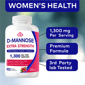 Suplemento Probiótico de D-Manosa, Arándano Rojo y Vitamina C para la Salud del Tracto Urinario, Vegano, 300 Cápsulas para Mujeres - Product Image 2