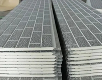 Venta al por mayor hermoso panel de pared exterior resistente al fuego materiales de construcción PU metal decorativo paneles sándwich