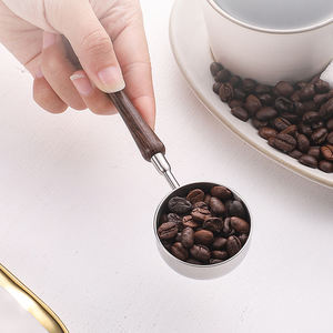 Cucharadita de café personalizada de 30ml, cuchara medidora de acero inoxidable 304 con mango de nogal y mango de madera - Product Image 4