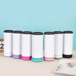 Bouteille isotherme portable 4-en-1 en acier inoxydable de 16 oz avec haut-parleurs sans fil et fonction de sublimation pour entrepôt - Product Image 2