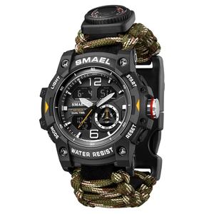 Relojes de Cuarzo Digitales SMAEL 8007, Reloj Deportivo Multifunción de Emergencia para Exteriores, Correa de Nailon Impermeable - Product Image 2