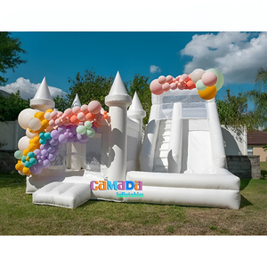 Trắng Đám Cưới Nhà Bị Trả Lại <span class=keywords><strong>Inflatable</strong></span> Nhảy Lâu Đài Bouncy Với Slide Tất Cả Các Màu Trắng Nhảy Thư Bị Trả Lại Trượt Combo Trang Trí Bóng Bay - Product Image 2