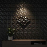 Panneau mural PVC 3D moderne 30x30cm, imperméable, ignifuge, gaufré, facile à installer pour hall, chambre et divertissement - Exposition de mars 2026