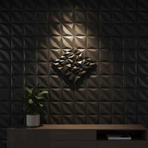 Panneau mural PVC 3D moderne 30x30cm, étanche et gaufré, facile à installer, pour hall, chambre et salle à manger - Exposition de mars 2026 - Product Image 2