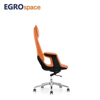 EGROspace Mobilier de réunion moderne Chaise de bureau ergonomique pivotante en cuir réglable pour manager