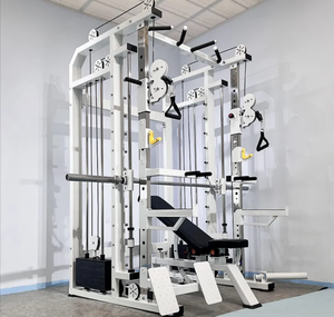 Máquina de entrenamiento multifuncional 3 en 1 con carga de placas para gimnasio comercial, equipo de entrenamiento de fuerza con cable cruzado y máquina Smith - Product Image 4