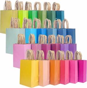 Custom Logo Printed Recyclable Kraft PaperTote Bags for <b>Coffee</b> <b>Takeaway</b> Clothing Shopping Gift Packaging Promotional - Product Image 1