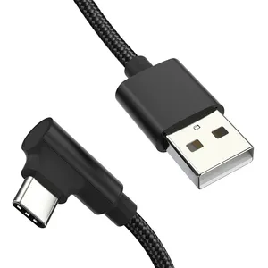 cable chargeur type c usb type c nylon braided flat black usb c cable