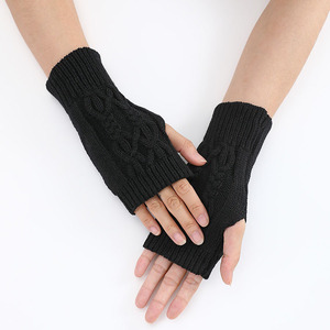 <span class=keywords><strong>Gants</strong></span> sans doigts tricotés d'<span class=keywords><strong>hiver</strong></span> <span class=keywords><strong>pour</strong></span> femmes Long trou de pouce Style Jacquard manchettes en acrylique personnalisation en gros <span class=keywords><strong>pour</strong></span> - Product Image 2