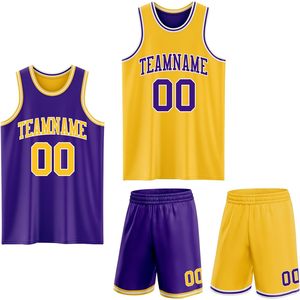 Custom Reversible Basketball Jersey Set Unisex Adult Personalized Team Name 00 Breathable Mesh Tank <b>Top</b> Shorts Sports Uniform - Product Image 1