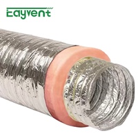 Conduit flexible isolé en fibre de verre et feuille d'aluminium R6 R8 de 4 pouces, homologué UL 181, résistant au feu, pour ventilation d'air frais HVAC, 25 pieds