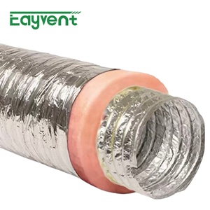 Conduit flexible <span class=keywords><strong>isolé</strong></span> en fibre de verre et feuille d'aluminium R6 R8 de 4 pouces, homologué UL 181, résistant au feu, pour ventilation d'air frais HVAC, 25 pieds - Product Image 3