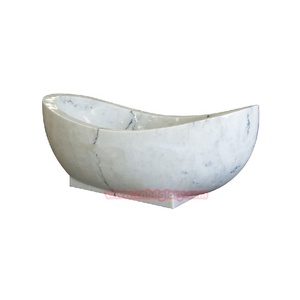 Moderna banheira de pedra de mármore autônoma Forma Oval <span class=keywords><strong>1</strong></span> pessoa Spa Massagem Praça Oval inclui escorredor para cozinha Villa Park - Product Image 1
