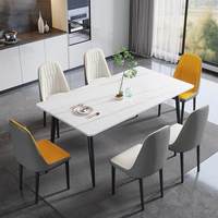 Leicht Luxuriöses Modernes Minimalistisches Marmor-Steinplatten-Drehbarer Esstisch 4-Beiniges Stuhlset für Kleine Wohnungen Wohnmöbel