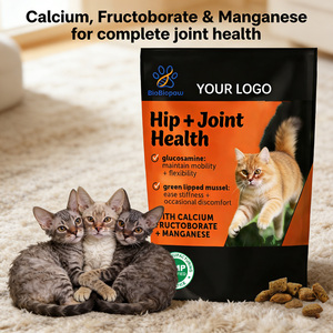 Friandises à mâcher pour la santé des hanches et des articulations des chats, glucosamine avancée pour chats, chondroïtine et huile de saumon oméga-3, favorise la mobilité, soulage les douleurs articulaires - Product Image 2