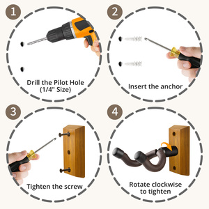 Có Thể Điều Chỉnh Màu Đen Kim Loại Gỗ Guitar Hook Tường Guitar Hanger Đứng Phụ Kiện Cho Điện Bass Cho Nói Chung Nhạc Cụ - Product Image 4