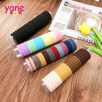 YANE Fashion Sederhana 20 Pcs Ikat Rambut Elastis Tebal Warna-Warni dalam Kotak Aksesoris Anak Ramah Lingkungan Buatan Tangan