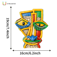 Vase en résine Picasso, motif visage abstrait, pot de fleurs artistique coloré, pot de fleurs créatif, artisanat en résine pour bureau, ornement de décoration intérieure, vente en gros