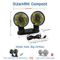Ventilateur de refroidissement de voiture électrique à Double tête réglable à 360 degrés ventilateur de Circulation d'air en plastique alimenté par USB pour camion berline SUV RV