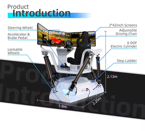 Yeni kapalı VR yarış simülatörü 3 ekranlar plastik hareket simülatörü araba Arcade oyun VR ekipmanları makinesi - Product Image 3