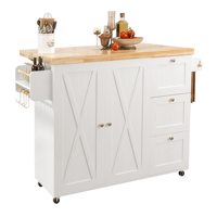 Chariot de cuisine roulant avec comptoir à feuilles tombantes, grange à 3 tiroirs, Cabine de Style porte pour cuisine et salle à manger