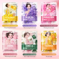 OEM SADOER Label Pribadi Masker Wajah Pelembap dan Pengencang Kulit Kolagen Camellia Mawar Damaskus Produk Perawatan Kulit