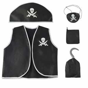 Conjunto de 7 Piezas de Ropa de Pirata para Niños, Artículos de Fiesta, Decoración, Conjunto de 5 Piezas de Accesorios de Cosplay para Halloween - Product Image 2