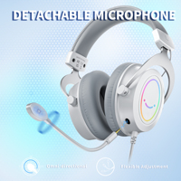 Casque de jeu H3 circum-auriculaire RGB filaire avec haut-parleurs dynamiques et suppression du bruit pour PC/DJ