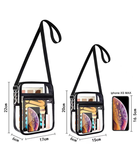 Bolso <span class=keywords><strong>de</strong></span> pvc impermeable <span class=keywords><strong>para</strong></span> mujer, bandolera transparente con logotipo, aprobado por el estadio, venta al por mayor - Product Image 3