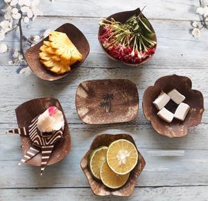 Placa de plato de cáscara de coco al por mayor de fabricación, artesanía ecológica, plato de artesanía de madera - Product Image 3