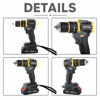 HIERKIN Perceuse à percussion sans fil et mini-perceuse sans balais à vitesse variable 21V 60Nm de couple pour projets de bricolage domestiques