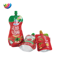 Contenants en plastique pour ketchup de qualité alimentaire avec logo imprimé sur mesure, emballage pour sauce tomate, sachet à bec verseur