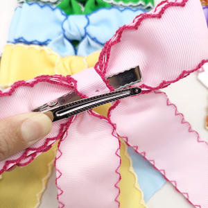 กิ๊บติดผมโบว์แบบสั่งทำสำหรับเด็กผู้หญิงผ้าซาตินหางยาวทำจากผ้าซาตินทำจากผ้าโพลีเอสเตอร์ - Product Image 6