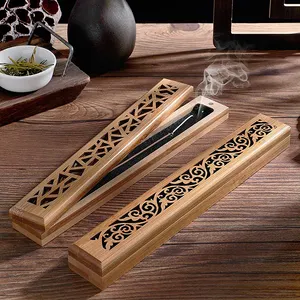 Factory custom hollow carving High quality wooden block incense burner