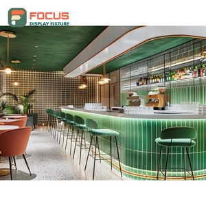 Vitrina Moderna para Café con Frente de Vidrio Templado, Área de Exhibición de Granos de Café, Mueble para Mercancía de Cafetería - Product Image 5