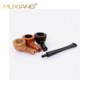 Muxiang Wooden Tobacco Pipe Straight Bulldog Briar Wood 3mm Tenon Joint Solid Wood Smoking Pipe - Product Image 5