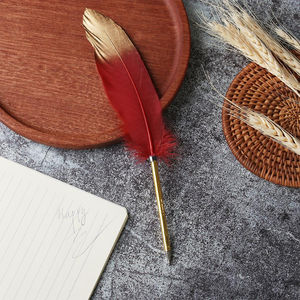 Retro Feder Kugelschreiber Unterschrift Stifte Spray Gold Schreib werkzeug Neuheit Weihnachts geschenk Schule Büro Schreibwaren Versorgung - Product Image 4